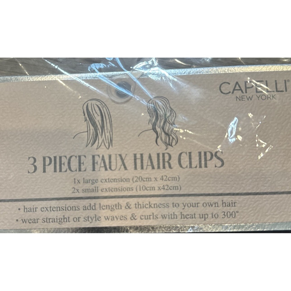Capelli Brown 3 Piece Faux Hair Clips‎ 1 Large And 2 Small.  Wear Straight/curly - Picture 2 of 6